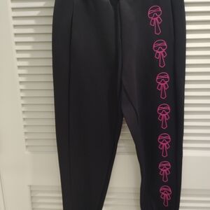 Fendi Black Joggers with Pink Detailing
